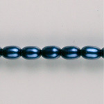 Czech Glass Pearl Bead - Oval 06x4MM NAVY 70467