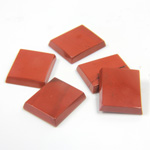 Gemstone Flat Back Single Bevel Buff Top Stone - Cushion 12x10MM RED JASPER