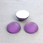 Plastic Flat Back Foiled Cabochon Round 18MM MATTE LT AMETHYST