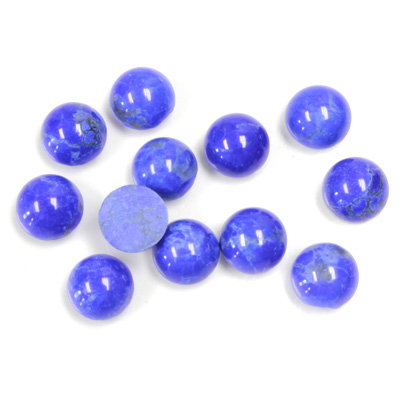 Gemstone Cabochon - Round 07MM HOWLITE DYED LAPIS