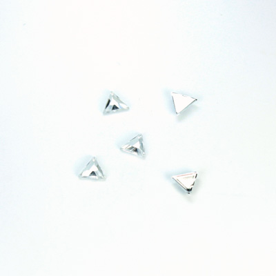 Plastic Flat Back Foiled Rose Cut Rhinestone - Triangle 05x5MM CRYSTAL