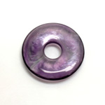 Plastic  Bead - Mixed Color Smooth Round Donut 30MM LIGHT AMETHYST SILK