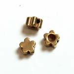 Brass Machine Made Bead - Engraved with Recess Flower 06MM RAW BRASS