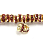 Czech Rhinestone Rondelle - Round Wavy 05MM FUCHSIA-GOLD