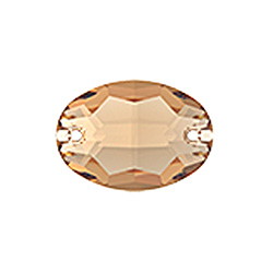 Preciosa Crystal Flat Back 2-Hole Sew-On Foiled Stone - Oval 16x11MM HONEY