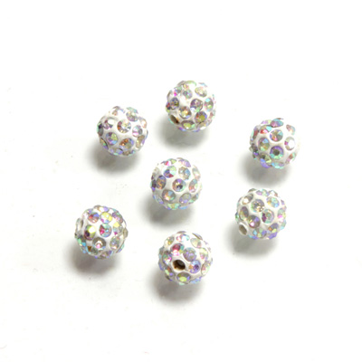 Rhinestone Bead Pave with 1.0MM Hole Metal Base Round 06MM CRYSTAL AB