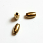 Brass Machine Made Bead - Smooth Oval 07x4MM RAW BRASS