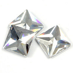 Asfour Crystal Flat Back Stone - Square 14MM CRYSTAL Second quality
