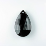 German Plastic Pendant - Opaque Faceted Pear 25x18MM JET