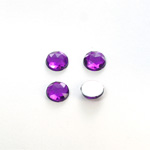 Plastic Flat Back Foiled Rauten Rose Rhinestone - Round 08MM AMETHYST