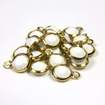 Plastic Channel Stone in Setting with 1 Loop 6MM WHITE-Brass