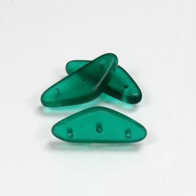 Czech Pressed Glass Bead -Triangle Rondelle 22x8MM MATTE EMERALD