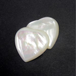 Shell Flat Back Cabochon - Heart 25MM WHITE MOP