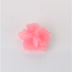 Plastic Carved No-Hole Flower - Round Bouquet 15MM TRANS MATTE PINK