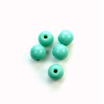 Czech Pressed Glass Large Hole Bead - Round 08MM TURQUOISE