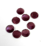 Fiber-Optic Flat Back Stone with Faceted Top and Table - Round 07MM CAT'S EYE PURPLE
