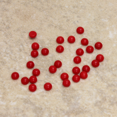 Glass Medium Dome Cabochon - Round 03MM CHERRY RED