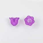 German Plastic Flower with Hole - Bell Shape 14x12MM MATTE DARK AMETHYST