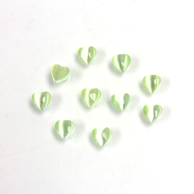 Fiber-Optic Cabochon - Heart 04MM CAT'S EYE LT GREEN