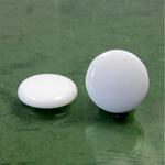 Glass Low Dome Buff Top Cabochon - Round 18MM CHALKWHITE