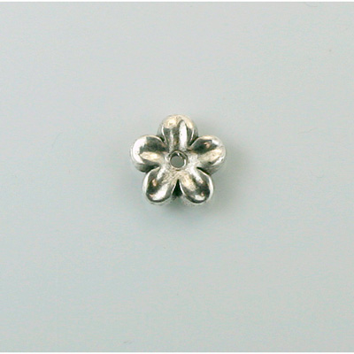 Plastic Flower with Center Hole Metalized - 11MM ANTIQUE SILVER