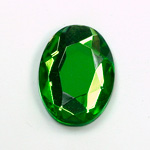 Glass Flat Back Rose Cut Faceted Foiled Stone - Oval 25x18MM PERIDOT