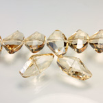 Chinese Cut Crystal Bead - Fancy 24x15MM CHAMPAGNE