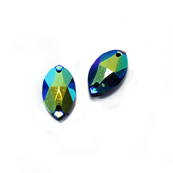 Asfour Crystal Flat Back Sew-On Stone - Navette 12x6MM JET AB