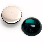 Plastic Flat Back Foiled Cabochon - Round 20MM EMERALD