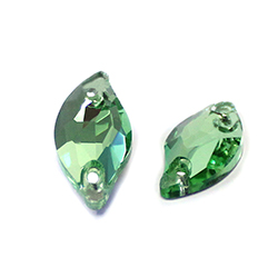 Asfour Crystal Flat Back Sew-On Stone - Fancy Navette 20x9.5MM PERIDOT