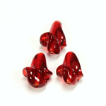 Indian Glass Lampwork Bead - Twisted Smooth 24x18MM DARK RUBY