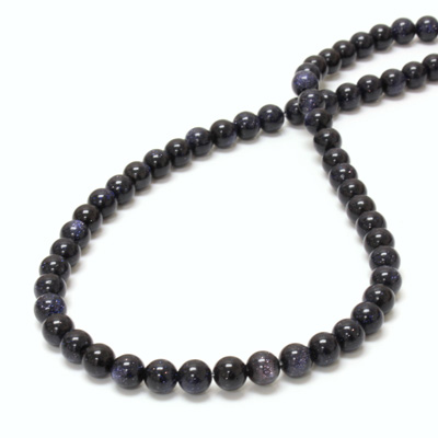 Man-made Bead - Smooth Round 06MM BLUE GOLDSTONE