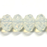 Chinese Cut Crystal Bead - Rondelle 09x12MM OPAL WHITE