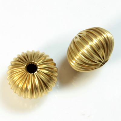 Brass Corrugated Bead - Standard Rondelle 16x10MM RAW