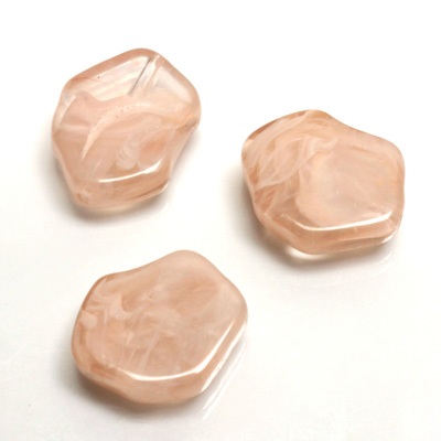 Plastic  Bead - Mixed Color Smooth Flat Abstract 20x16MM LT ROSE QUARTZ