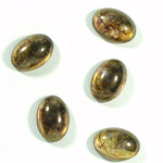Glass Medium Dome Coated Cabochon - Oval 14x10MM LUSTER TAUPE