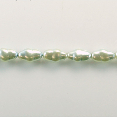 Czech Glass Pearl Bead - Baroque Oblong 13x7 LT BLUE 70462