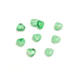 Czech Pressed Glass Bead - Smooth Heart 06x6MM PORPHYR GREEN