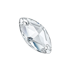 Preciosa Crystal Flat Back 2-Hole Sew-On Foiled Stone - Navette 12x6MM CRYSTAL