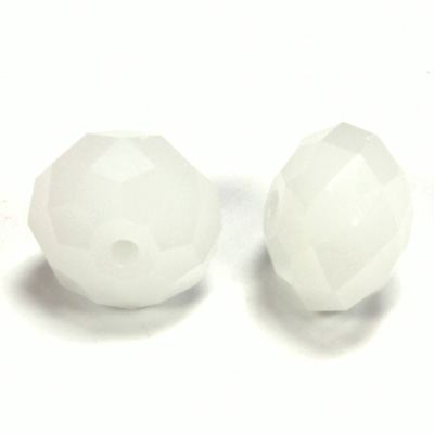 Chinese Cut Crystal Bead - Rondelle 09x12MM OPAL WHITE