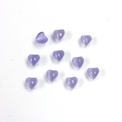 Fiber-Optic Cabochon - Heart 04MM CAT'S EYE TANZANITE