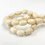 Wood Bead - Smooth Oval 12x8MM NATURAL LACQUERED