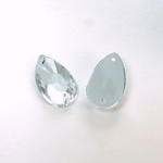 Plastic Flat Back 2-Hole Foiled Sew-On Stone - Pear 22x11MM CRYSTAL