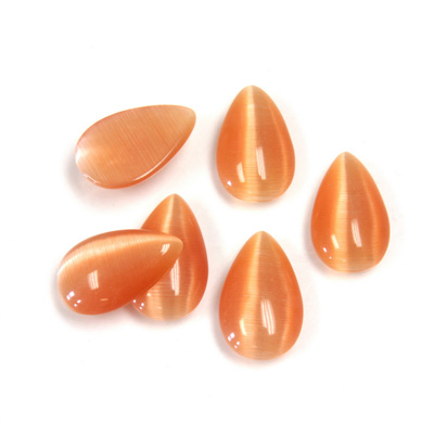 Fiber-Optic Cabochon - Pear 13x8MM CAT'S EYE COPPER