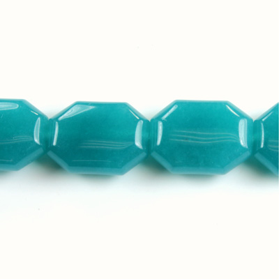 Gemstone Bead - Round Cushion Octagon 19x14MM Dyed QUARTZ Col. 21 TEAL