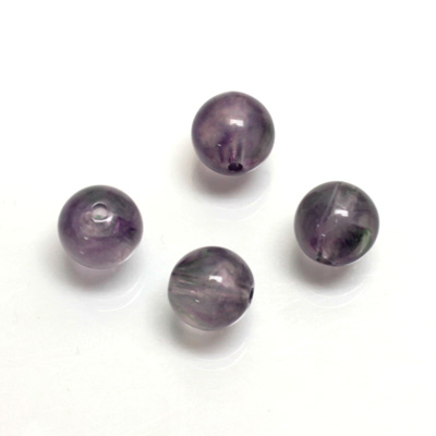 Plastic  Bead - Mixed Color Smooth Round 10MM LIGHT AMETHYST SILK