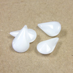 Glass Point Back Buff Top Stone Opaque Doublet - Pear 13x7.8MM WHITE MOONSTONE