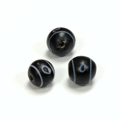 Indian Glass Lampwork Bead - Smooth Round 13MM MATTE JET