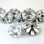 Chinese Cut Crystal Bead Button - Foiled Round 20MM CRYSTAL