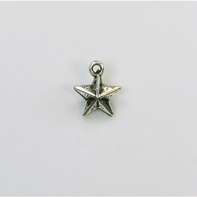 Metalized Plastic Pendant- Star 11x9 ANT SILVER